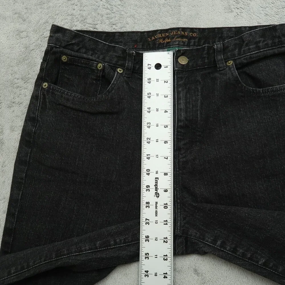 Ralph Lauren Jeans Women's 14 Gray High-Rise Classic Straight Denim 31